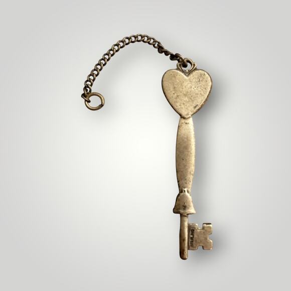 Sterling Other - Vintage Sterling Silver Heart Shaped Key Keychain